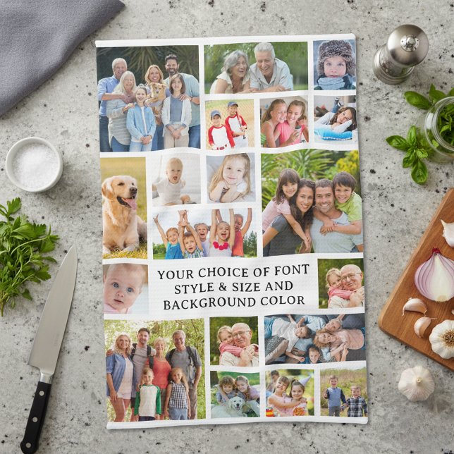 Moderne Foto-Collage mit 19 Bildern in individuell Geschirrtuch (Von Creator hochgeladen)