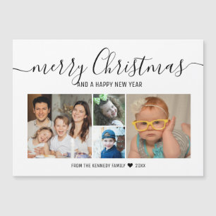 Moderne Foto Collage mit 4 Familienfamilien Frohe  Magnetkarte