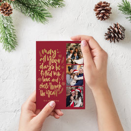 Moderne Foto Collage Neujahrsschrift Feiertagskarte