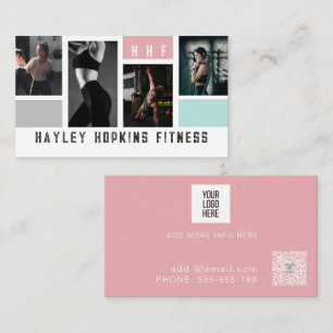 Moderne Foto Collage Personal Trainer Fitness Visitenkarte