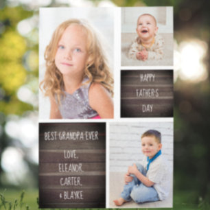 Moderne Foto Collage Vatertagskarte für Opa Einladung
