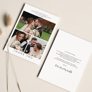 Moderne Foto Collage Wedding Dankeskarte