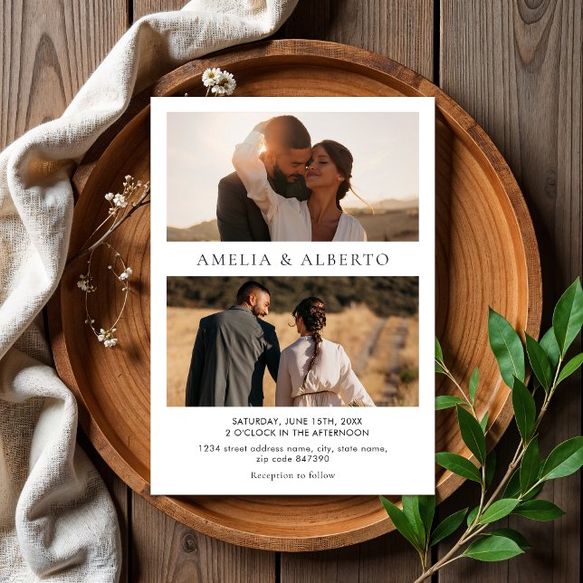 Moderne Foto Collage Wedding Einladung (Von Creator hochgeladen)