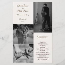 Moderne Foto Collage Wedding Programme