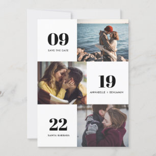 Moderne Foto Collage Wedding Save The Date