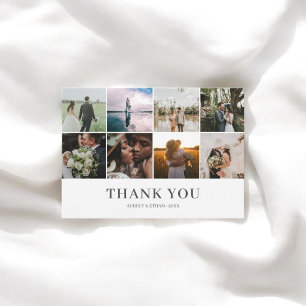 Moderne Foto Collage Wedding Vielen Dank Dankeskarte