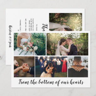 Moderne Foto Collage Wedding Vielen Dank Dankeskarte