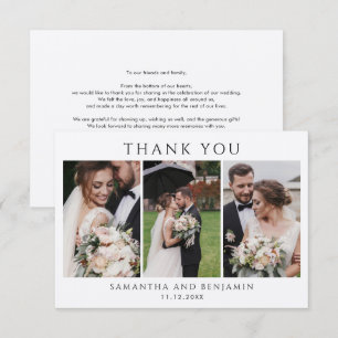 Moderne Foto Collage Wedding Vielen Dank Mitteilungskarte