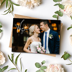 Moderne Foto Danke Hochzeit Karte