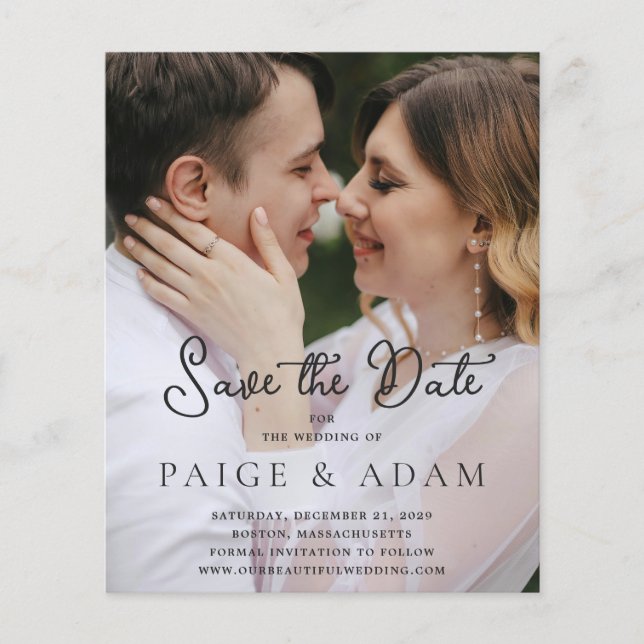 Moderne Foto-Editorial-Hochzeit - Save the Date Flyer (Vorne)