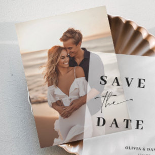 Moderne Foto-Einsteckkarte Save the Date für Vellu Einladung