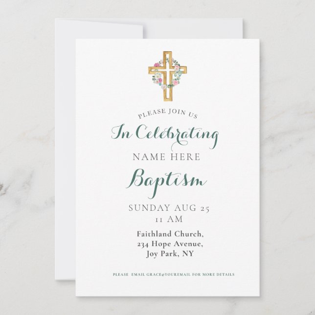 Moderne Foto Erwachsene Taufe Einladung (Vorderseite)
