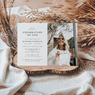 Moderne Foto-Feier zum Gedenken an die Beerdigung  Einladung