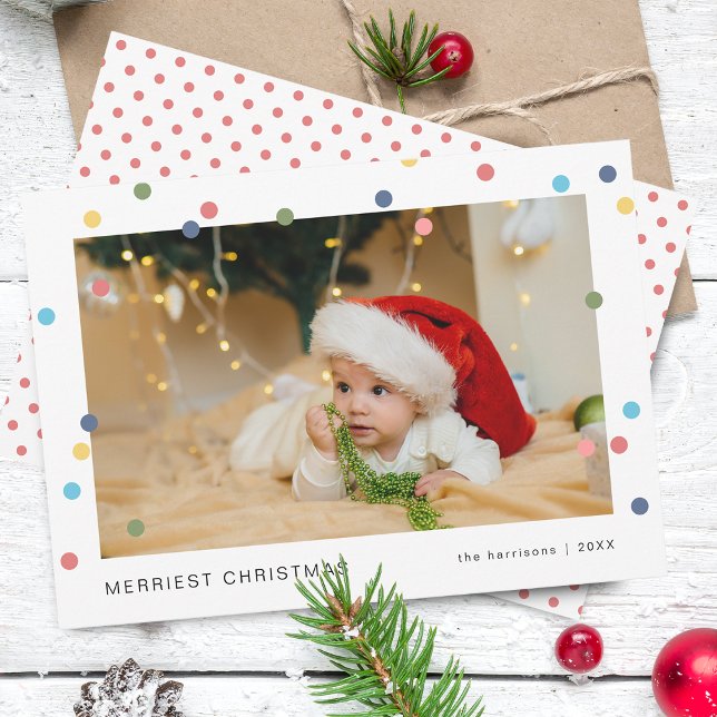 Moderne Foto-Ferienkarte Feiertagskarte (Modern Lights Photo Flat Holiday Card)