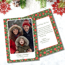 Moderne Foto-Ferienkarte Rot und Grün Feiertagskarte
