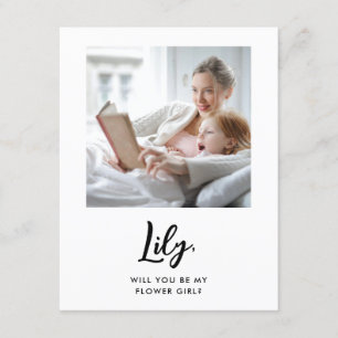Moderne Foto Flower Girl Vorschlag Card