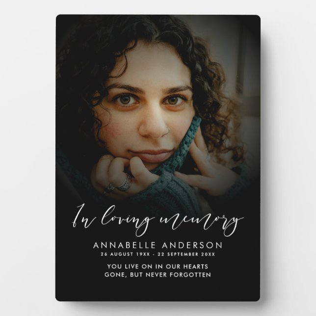 Moderne Foto Gedenktafel Plaque mit Easel Fotoplatte (Vorderseite)