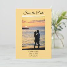 Moderne Foto-Gelb-Orange-Save-the-Date-Karte