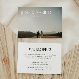Moderne Foto-'Gerade Verheiratet'-Hochzeits- After Einladung