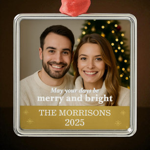 Moderne Foto Gold Fossil Snowflake Familie Ornament Aus Metall