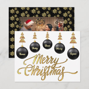 Moderne Foto goldiges Frohe Weihnachten schwarz &