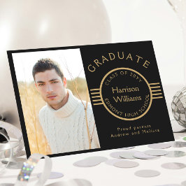 Moderne Foto Graduate Gold Streifen nach Maß Ankündigung