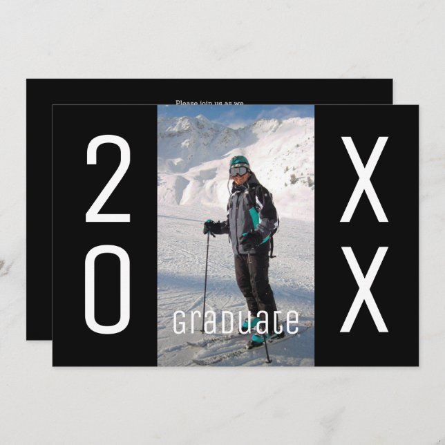 Moderne Foto Graduation Party 2025 Einladung (Vorne/Hinten)