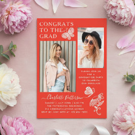 Moderne Foto Graduation Party Acryleinladungen