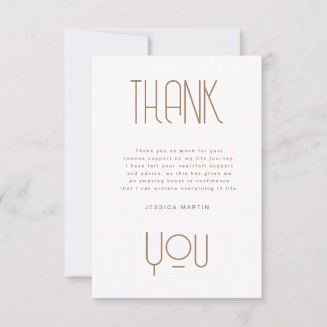 Moderne Foto Graduation Party einladen Dankeskarte (Vorderseite)