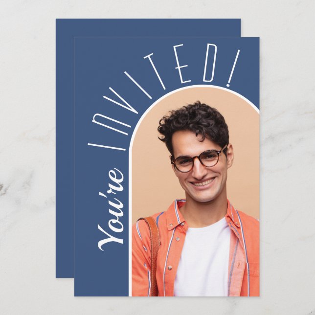 Moderne Foto Graduation Party Einladung (Vorne/Hinten)