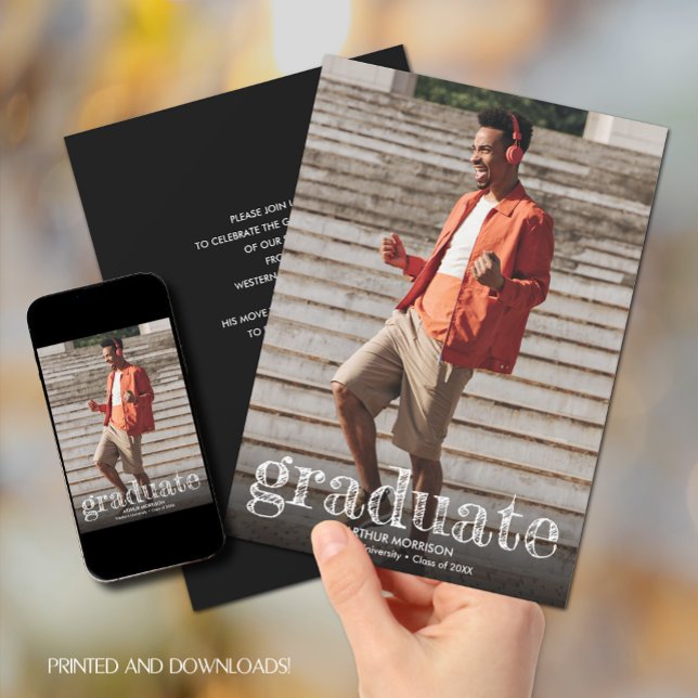 Moderne Foto Graduation Party Einladung (Von Creator hochgeladen)