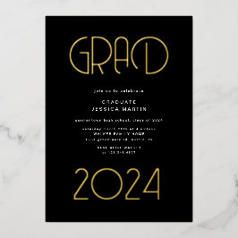 Moderne Foto Graduation Party für Typografie Folieneinladung