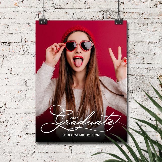 Moderne Foto Graduation Party Willkommen Poster (Modern Photo Graduation Welcome Poster, INSTANT DOWNLOAD and/or PRINTED)