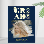 Moderne Foto-Graduiertenstruktur Foliendrucke<br><div class="desc">Gold Script Modern Boho Foto Graduate High School Foil Prints</div>