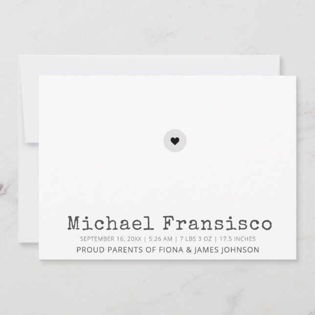 Moderne Foto Grid Collage Stats Birth Ankündigung (Vorderseite)