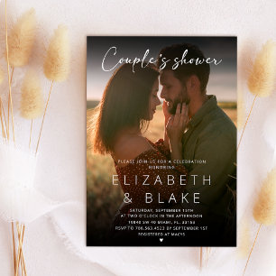 Moderne Foto handgeschriebene Script Couple-Dusche Einladung