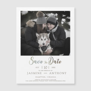 Moderne Foto Haustiere Save the Date Hochzeit Magnetkarte