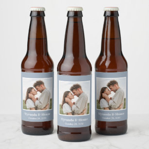 Moderne Foto-Hochzeit Bierflaschenetikett