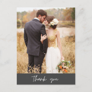 Moderne Foto-Hochzeit Danke Postkarte