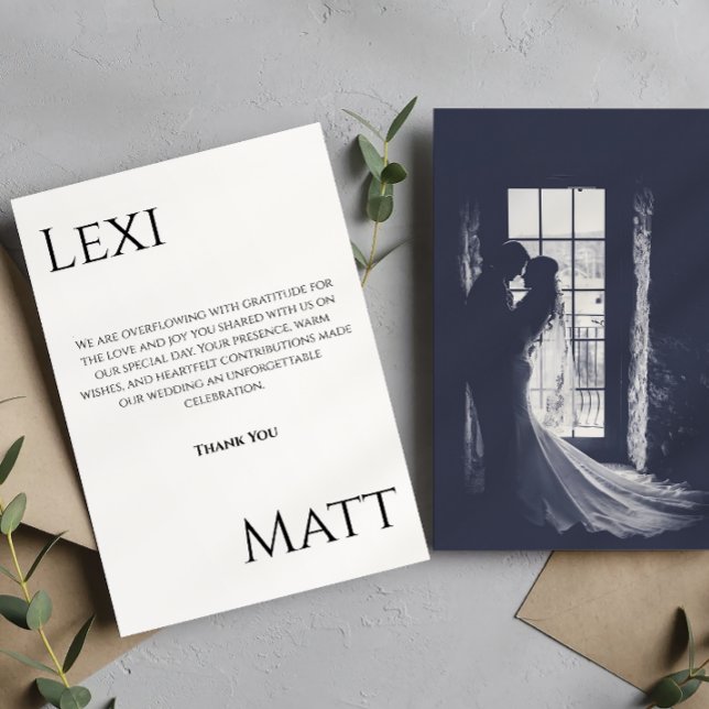 Moderne Foto Hochzeit Dankeschön Karte (Von Creator hochgeladen)