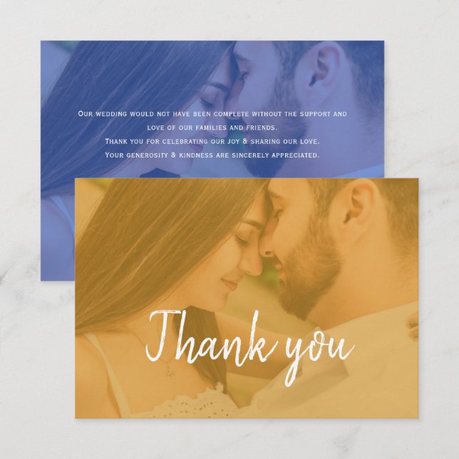 Moderne Foto-Hochzeit Dankeskarte (Vorne/Hinten)