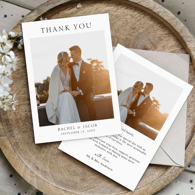 Moderne Foto-Hochzeit  Dankeskarte (Von Creator hochgeladen)