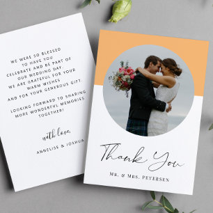 Moderne Foto Hochzeit Dankeskarte