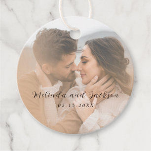 Moderne Foto-Hochzeit Geschenkanhänger