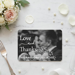 Moderne Foto-Hochzeit Minimalistische botanische Dankeskarte