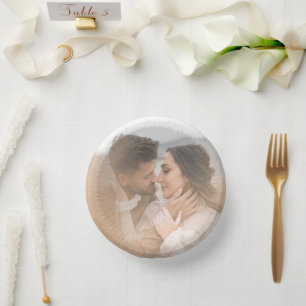 Moderne Foto-Hochzeit Pappteller