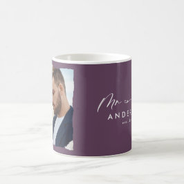 Moderne Foto Hochzeit personalisiert Mr. and Mrs. Kaffeetasse