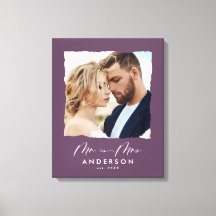Moderne Foto Hochzeit personalisiert Mr. and Mrs.