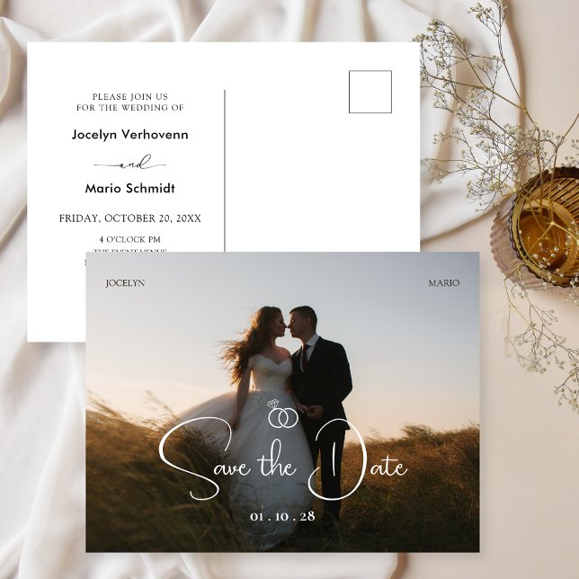 Moderne Foto-Hochzeit Postkarte (Von Creator hochgeladen)