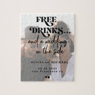 Moderne Foto Hochzeit retten das Datum Puzzle